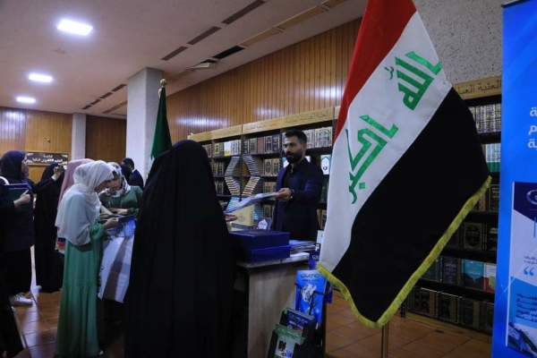 إصدارات قسم الشؤون الفكرية والثقافية تحصد إقبالاً واسعاً في مهرجان الصديقة الكبرى (عليها السلام) السنوي الثامن في جامعة بغداد.