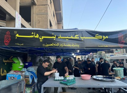 موكب عميد بني هاشم (عليه السلام) يسخّر طاقاته وإمكاناته لخدمة زائري الأربعين